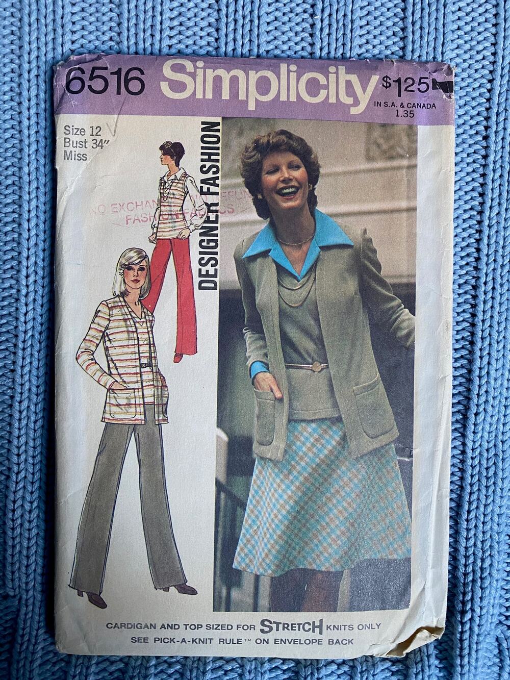 Simplicity Sewing pattern 6516 cardigan top skirt pants